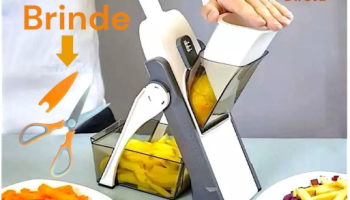 Cortador Multifuncional 5 Em 1 Para Legumes |Fatiador De Vegetais Com Lâminas Inox + tesoura grátis