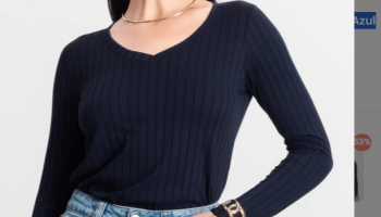 Blusa Manga Longa Azul