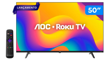 Smart TV 50″ AOC 4K DLED 50U7045/78G Roku TV Quad Core 3 HDMI