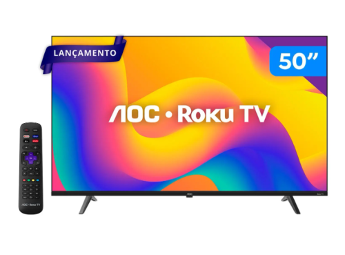 Smart TV 50″ AOC 4K DLED 50U7045/78G Roku TV Quad Core 3 HDMI