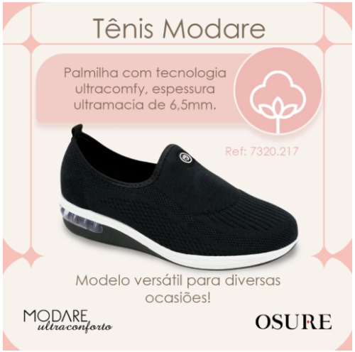 Tênis Modare Ortopédico Feminino UltraConforto Confortável Amortecedor Gel Palmilha Soft Macia Fascite Plantar Idoso