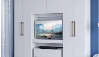 Guarda Roupa Casal 6 Portas 2 Gavetas Porto Branco Carraro