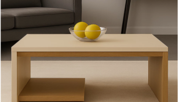 Mesa de Centro Para Sala Luxo Com Prateleira Kiara