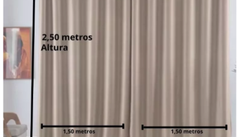 Cortina Oxford bege De Sala/quarto/escritorio 3,00×2,50