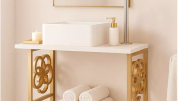 Kit Gabinete Banheiro Estilo Industrial Suspenso Multifuncional Cuba Preta Não Enferruja Area Goumet