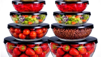 Kit 10 Potes de Vidro Hermético Redondo Com Tampa Organizador Alimento Cozinha