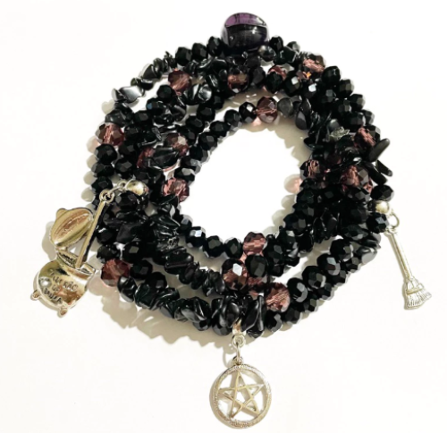 Guia Pombagira 60cm – Maria Mulambo, Quitéria, Farrapo | Preto e Roxo