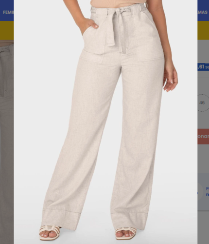 Calça Off White Alfaiataria Cintura Alta