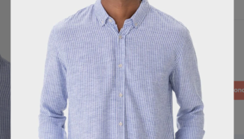 Malwee – Camisa Azul Claro Listrada em Viscolinho