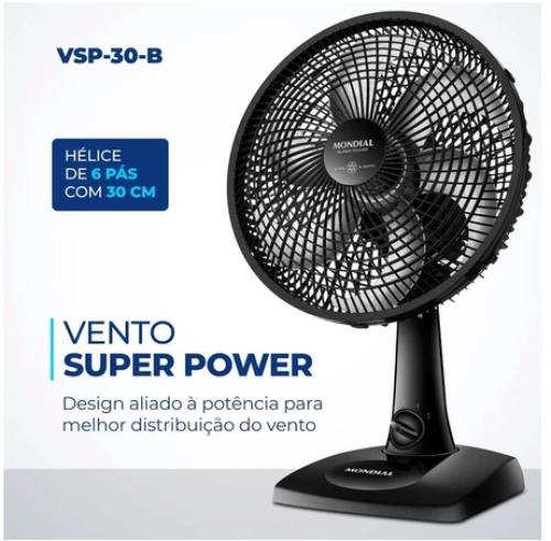 Ventilador Mondial 30cm Vsp 30 B 127v 60hz