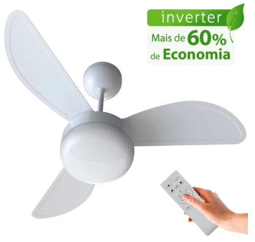 Ventilador de Teto Ventisol Fênix Branco Inverter Controle Remoto 6 Velocidades – Bivolt