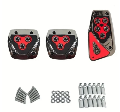 Kit 3 Peças Pedaleiras Esportivas Automotiva Carros Tuning Acessórios Universal