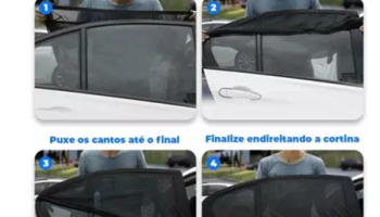 Kit 02 Proteção solar para janela carro, cortina protetora contra vento, sol, insetos para criança