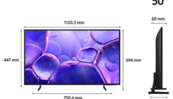 Samsung Smart TV 50″ Crystal UHD 4K U8100F 2025, Xbox Cloud Gaming, Canais Gratuitos, Alexa