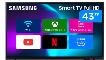 Samsung Smart TV 43″ FHD F6000F 2025, Xbox Cloud Gaming, Canais Gratuitos