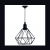 Lustre Pendente Aramado Diamante Preto