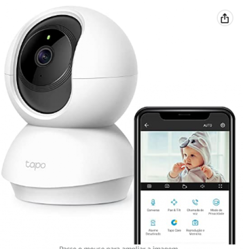Câmera de Segurança Wi-Fi 360º TP-Link Full HD, Tapo C200, Compatível com Alexa