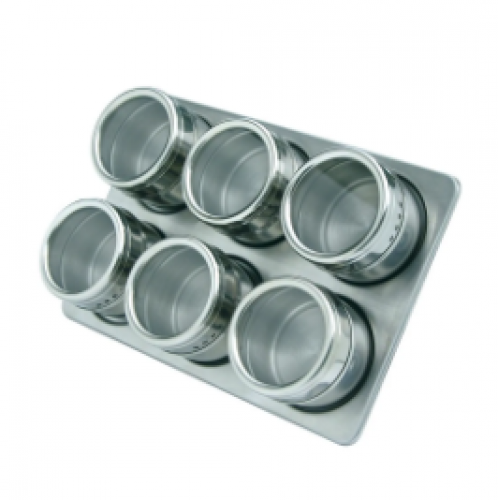 Porta Condimentos Magnético Com 06 unidades Inox