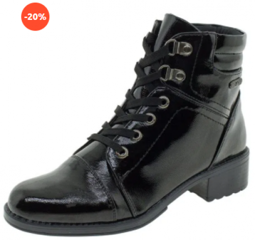 Bota Feminina Coturno Mooncity – 72052 Verniz/preto