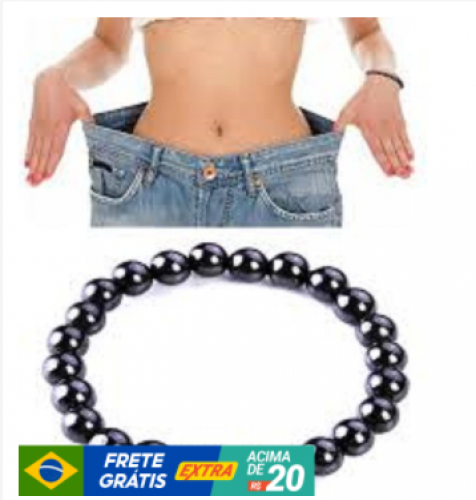 Pulseira hematita magnética emagrecimento 6mm