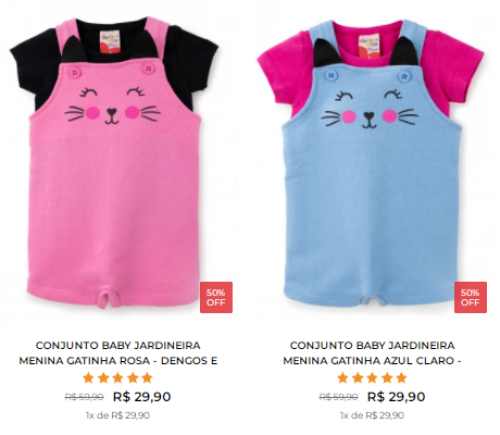 6 Peças/Conjuntos por R$ 100