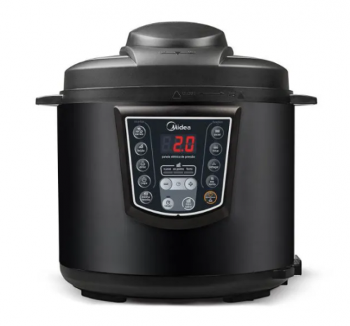 Panela De Pressão Elétrica 6L Midea Preta