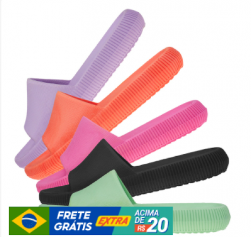 Chinelo feminino colorido slide bloqueira nuvem chinelo barato nuvem