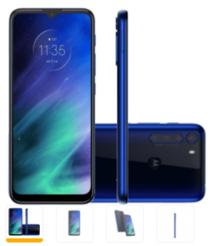 Smartphone Motorola 6,5″ XT2073-2 Moto One Fusion Dual chip 4GB Ram 128GB Câmera 48MP Azul Safira