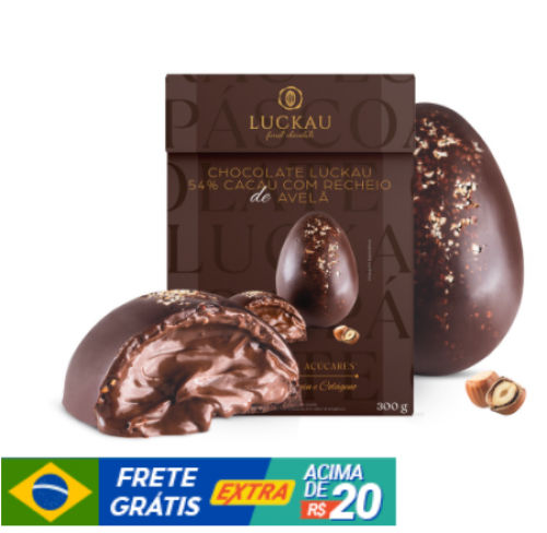 Ovo de Páscoa de Chocolate 54% Cacau com recheio de Avelã – 300g