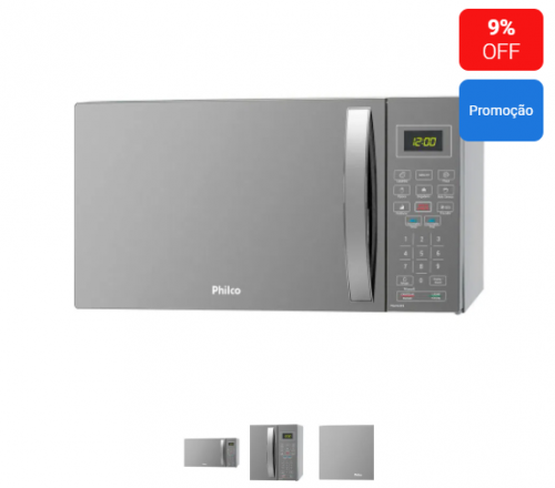 Micro-Ondas Espelhado Philco PMO26ES 26L 1400W Prata 110v