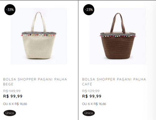 Bolsas com até 50% OFF