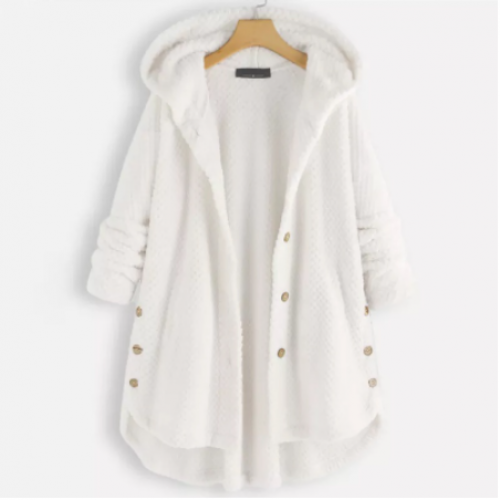 Casaco Com Capuz De Pelúcia Plus Size Feminino
