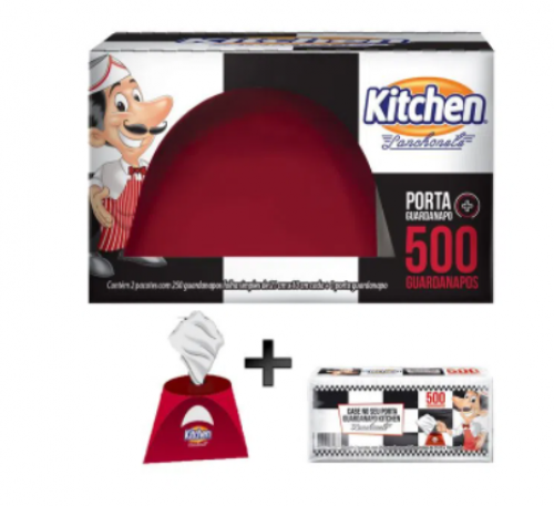 Kit Dispenser Guardanapo Kitchen Lanchonete + 500 Folhas