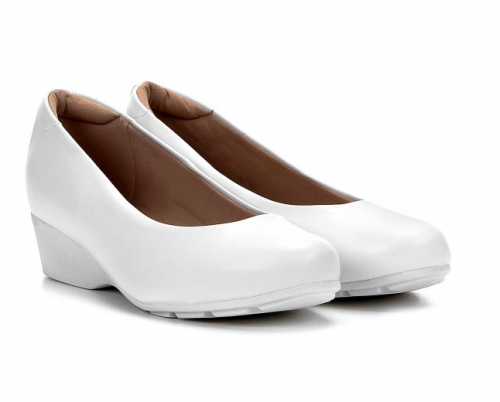 Scarpin Anabela Modare Salto Baixo Bico Redondo – Branco