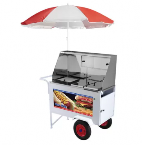Carrinho de Cachorro Quente Armon – Luxo com Guarda-sol
