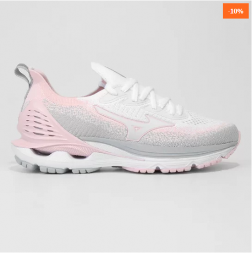 Tênis Mizuno Wave Laser Feminino – Branco+Rosa
