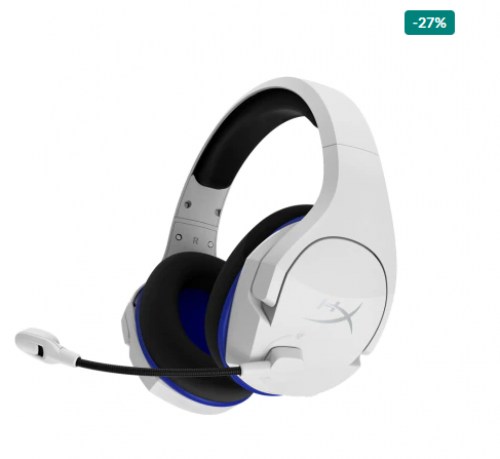 Headset Gamer Sem Fio HyperX Cloud Stinger Core, Drivers 40mm, PS4, PS5 e PC, Branco HHSS1C-KB-WT/G