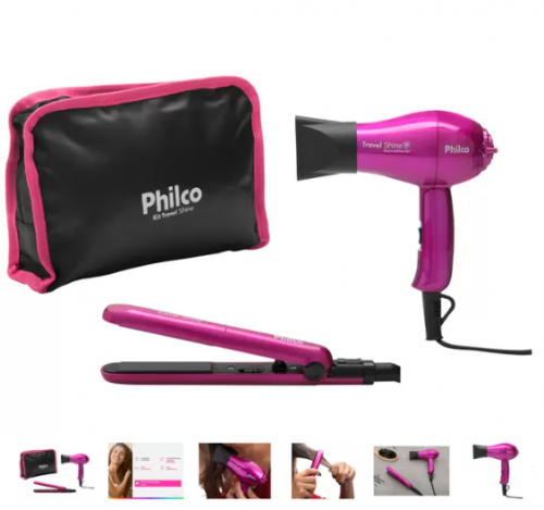 Kit Secador e Chapinha de Viagem – Philco Travel Shine