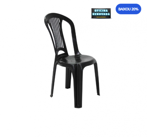 Cadeira Bistrô Atlântida em Polipropileno Preto Tramontina