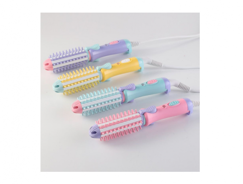 MINI Escova Enrola Cabelo Chapinha Alisadora 2 Em 1 Bivolt A4