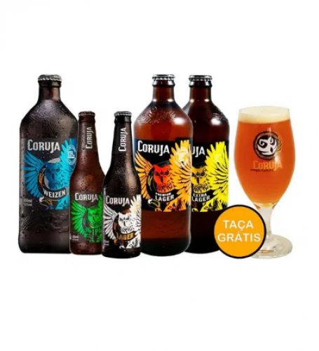 KIT DEGUSTAÇÃO 5 CERVEJAS CORUJA + TAÇA GRÁTIS