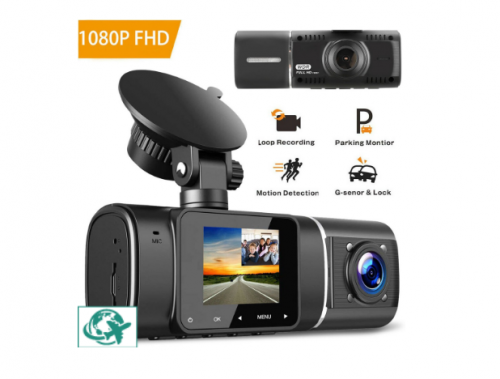 1080 P Dupla Traço Cam Visão Nocturna Do Ir Dianteira E Dentro Da Câmera Do Carro Gravador De Condução