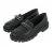 Sapato Mocassim Feminino Tratorado CM Calçados Confort Plataforma Corrente – Preto