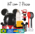 Kit Cozinha Completo 7 Peças Disney Mickey Minnie