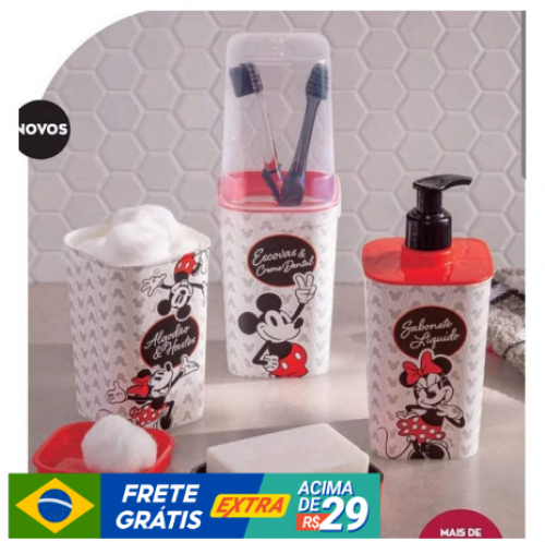 Kit de banheiro Exclusivo Disney Mickey e Minnie avon