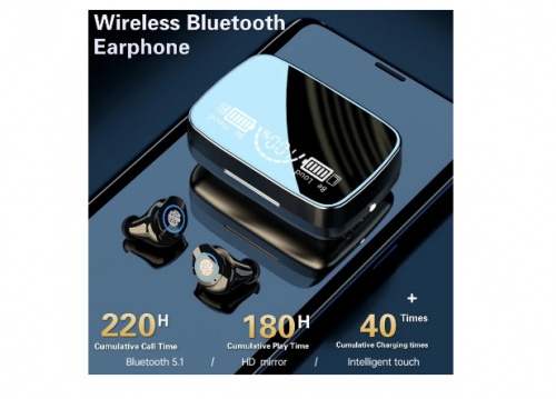 Fone De Ouvido Intra-Auricular Bluetooth 5.1 Sem Fio Com Microfone Touch Control HD IPX7 À Prova D’água Para iOS Android Xiaomi