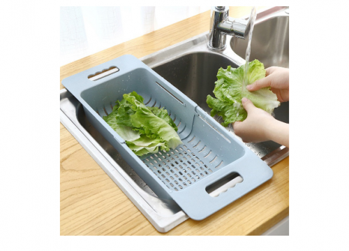 Escorredor Retrátil De Pratos Frutas Alimentos Cesta Rack Ajustável Colocar Na Pia