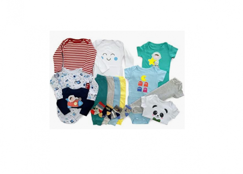 Kit 16 Peças Body Bebê Roupinha de Nenê Maternidade Roupa De Bebê Infantil Personalizado Body Manga Longa Mijão Liso Estampado Boris Meninos Tamanho:P