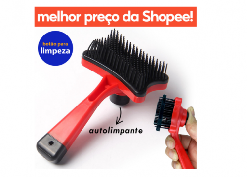 Rasqueadeira Escova Pet Autolimpante Tira Pelos Savana Pet