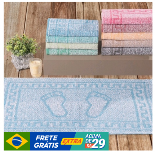 Toalha de Piso Paris – Tapete Pezinho para Banheiro 45 x 70 cm 100% Algodão